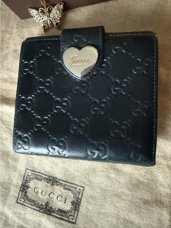 Gucci Handbags - Gucci Guccissima Heart French Flap Wallet